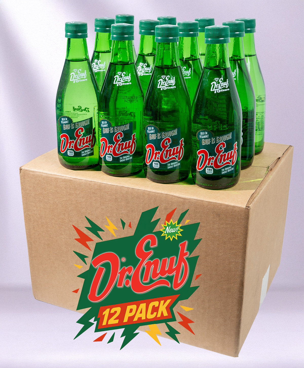 12 Pack Case - Dr. Enuf Regular 12 Ounce Bottles